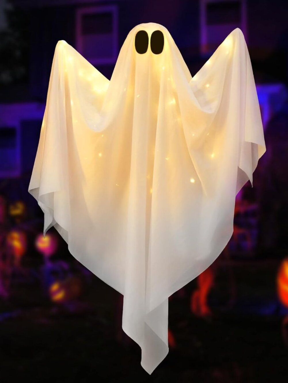 Halloween Hanging Light up Ghost Decoration, Warm White